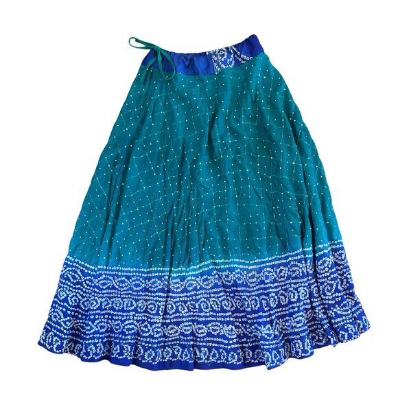 None Dresses & Skirts - Vintage Beaded Mirror Full Sari Skirt Size Medium